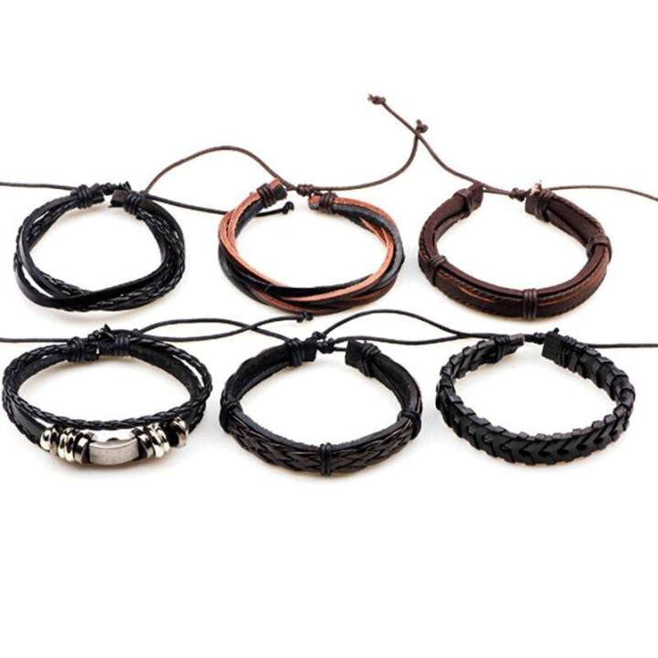 MeiYang%206Pcs/Set%20Black%20Leather%20Bracelet%20Women%20Multilayer%20Braid%20Bracelets%20&%20Bangles%20Punk%20Wrap%20Bracelets%20for%20WoWomen%20Punk%20Casual%20Women%20Jewelry%20-%20Image%207