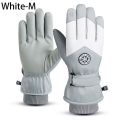 Waterproof Fleece Winter Touch Screen PU Leather Snow Gloves Riding Gloves Ski Gloves. 