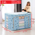 Desire-24l Kids Cloth Storage Box, Folding Stackable Clothes Organizer With Metal Frame. 