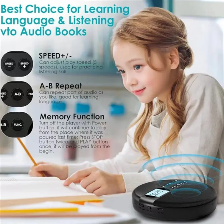 (COKP)%20Portable%20CD%20Player%20and%20MP3%20Player%20with%20Anti%20Skip%20Protection%20and%20Dual%20Stereo%20Speaker,%20Adjust%20Bluetooth%20Player%20Walkman%20-%20Image%202