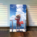 Luffy Illustration Wooden Framed Canvas Design. 