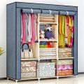 Large Portable Wardrobe with Metal Hangers – Reinforced Fabric Storage Cabinet, Dustproof Cover, Easy Assembly | Cloth Daraz | Wardrobe. 