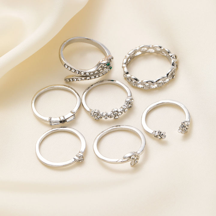 Youbo%20Silver%20Star%20Moon%20Spot%20Drill%20Ring%20Creative%20Retro%20Snake%20Shape%20Ring%207%20Set%20-%20Image%203