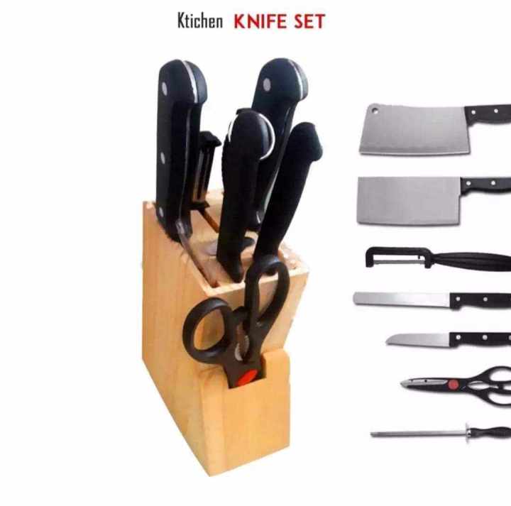 Stainless%20Steel%20Kitchen%20Knife%20Set%20With%20Wood%20Stand%207pcs%20set%20By%20SOS.%20-%20Image%202