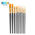 10pcs/Set Painting Brush Soft Bristle Reusable Plastic Pen Body Artist Paint Brush Nylon Gouache Paintbrush for Child. 
