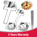 5 Pcs Stainless Steel Momo Maker Set | Dumpling Maker Mold Press | Durable Steel Ravioli, Samosa, Empanada Press Tool | Easy DIY Dough Wrapper Kitchen Gadget | Rustproof, Reusable, Dishwasher Safe Cooking Utensils. 