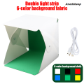 Anedshaop Mini Folding Photo Booth Softbox Small LED Lights Portable Folding 【2025 Version】 Light Box Photo Props Double Light Strip 6 Color Backdrop. 