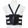 VIRJEANS (VJC739)  Leather Looks Chest Protector Guard with Inner Fur - Black. 