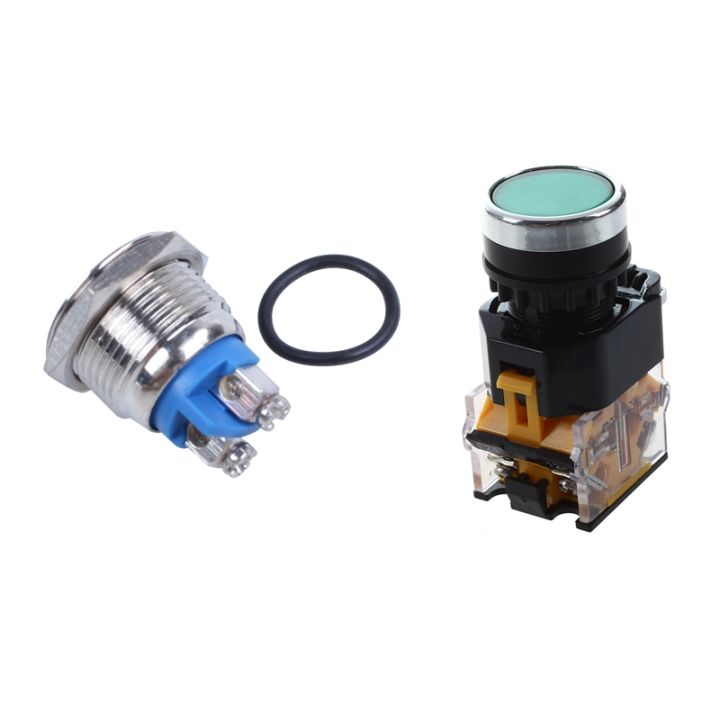 2PCS DC 36V 2A Off-(On) NO Flat Momentary Push Button Switch with LA38 ...