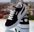 Classic Black & White Women’s Suede Sneakers – Timeless, Elegant & All-Day Comfort. 