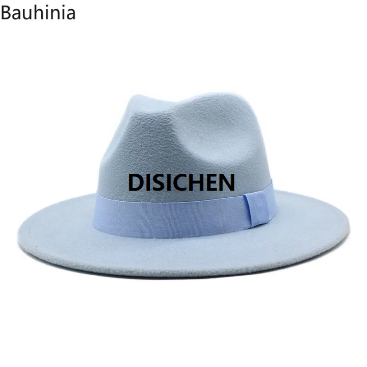DISICHEN%202023%20New%20Hot%20Wide%20Brim%20Felt%20Fedora%20Hats%20With%20Bee%20Ribbon%20Autumn%20Winter%20Wedding%20Party%20Trilby%20Hat%20Men%20Gentleman%20Jazz%20Hats%2056-58CM%20Portable%20-%20Image%203
