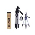 Aluminium Alloy DK 3888 Portable & Foldable Camera Mobile Tripod With Bluetooth Wireless Remote Shutter Photo Clicker Controler Compatible with Xiaomi, Lenovo, Apple, Samsung, VIVO, Oppo, Gionee, All Smartphones. 
