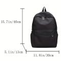 New Durable Nylon Unisex College Backpack in Solid Black. 