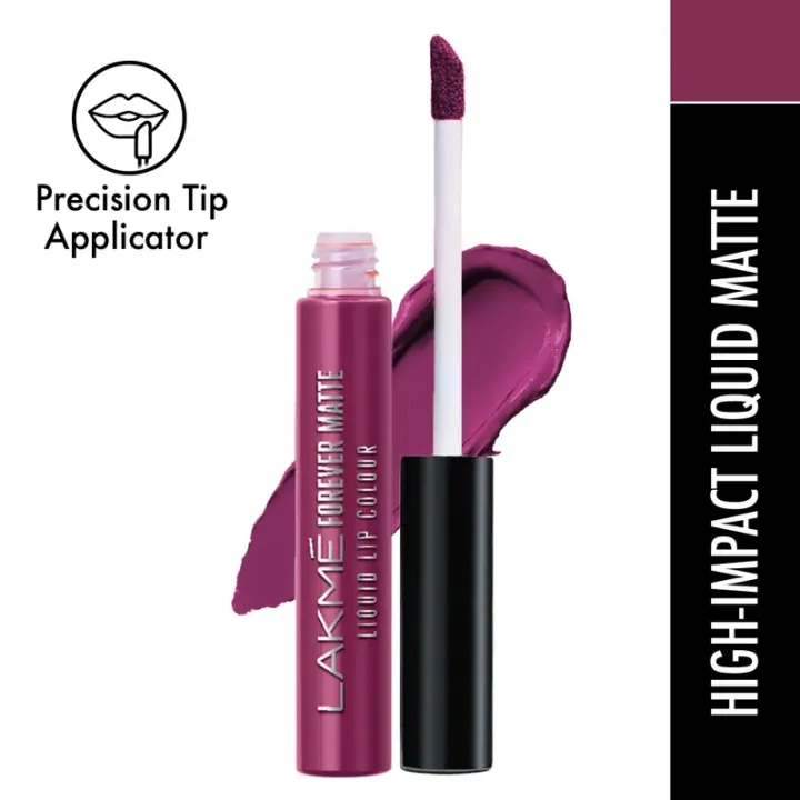 Lakme Forever Matte Liquid Lip Colour Purple Pout 5.6ml BOGO
