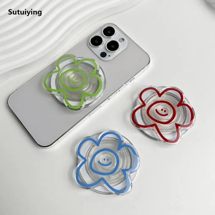 Sutuiying%20Simple%20art%20style%20flowers%20Phone%20Holder%20Socket%20Grip%20For%20Magsafe%20Fashion%20IPhone%20Mac%20Samsung%20Safe%20Ring%20Finger%20Expanding%20Stand%20-%20Image%204