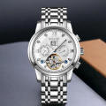 Skmei M029 Men's Mechanical Creative Dial Automatic Day Date Display Luminous Stainless Steel Watch - Silver. 
