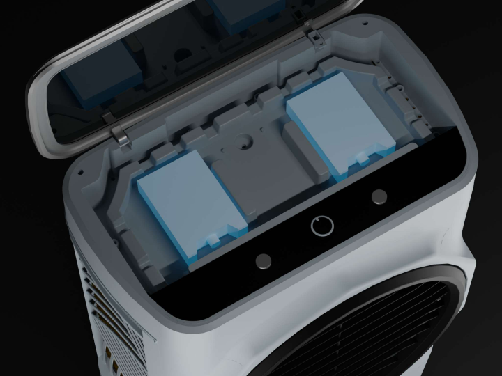 Dychi%20Mustang%2090%20Ltr%20Glass%20Top%20Honeycomb%20Desert%20Air%20Cooler%20with%20Wheel%20-%20Image%208