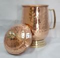 6.5" Copper Mug With Lid. 