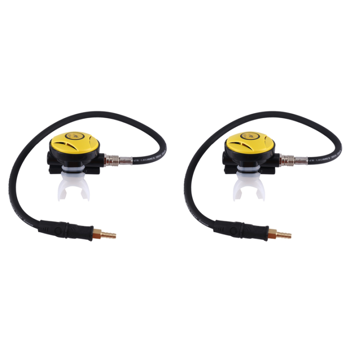 (GREH) 2X Scuba Diving Diver Regulator Diving Snorkel Tube Snorkeling Equipment Pressure Reducer 2Nd Yellow