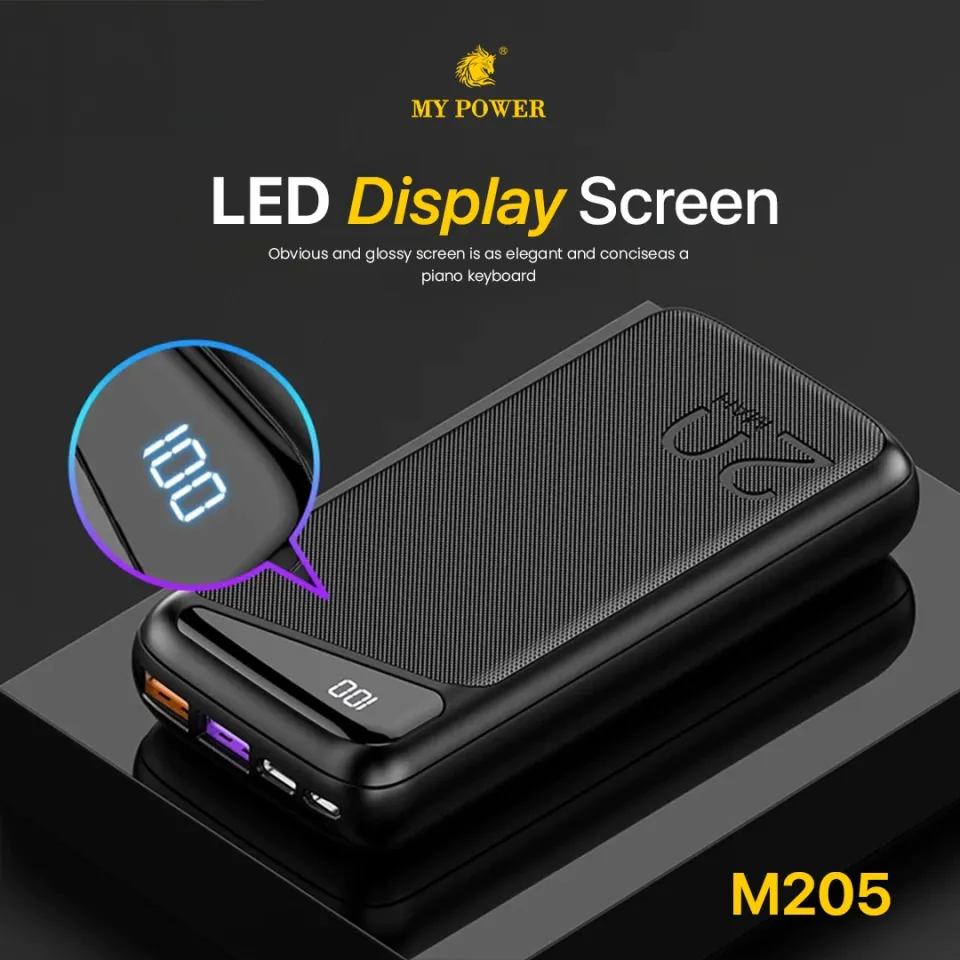 Mypower Fast charging Powerbank | 20000mah Powerbank | Pd Fast Charging Power bank | Digital Display Powerbank | M205 PD QC 3.0 Power Bank