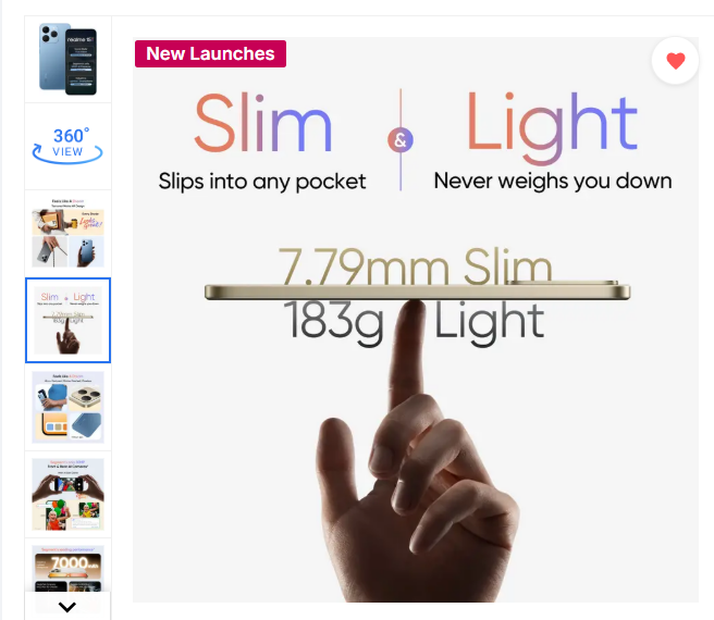 Realme%2015T%205G%20Smartphone%208+128GB%20Silk%20Blue,6.67inch%20Screen,%20120Hz%20Display,7000mAh%20Battery,60W%20Fast%20Charge,Front%20&%20Rear%20Dual%2050MP%20Cameras,%20Dimensity%206400%20Max%205G%20Chipset,IP69%20(Silk%20Blue,%20128%20GB)%20%20(8%20GB%20RAM)%20-%20Image%206