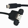 USB Type B USB-B Female with Panel Mount to Mini USB Plug Male Adapter Cable. 