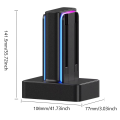 4 In1 Charging Dock with Colorful LED Charging Status Indicator for Switch Joycon Controller Prevent Overcharging. 