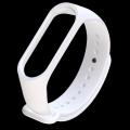 Straps For  Mi3 Bracelet Silicone Rubber Wristband Wrist Band  ( White ). 