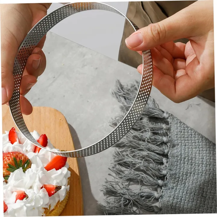 NAMUNY%202PCS%20Tart%20Rings%208%20Inch%20Round%20Perforated%20Cake%20Ring,Nonstick%20Stainless%20Steel%20Baking%20Rings,%20Heat%20Ring%20Molds%20for%20Cooking%20-%20Image%205