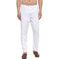 White Cotton Plain Pyjama For Kurta Shirt Night Wear For Men. 