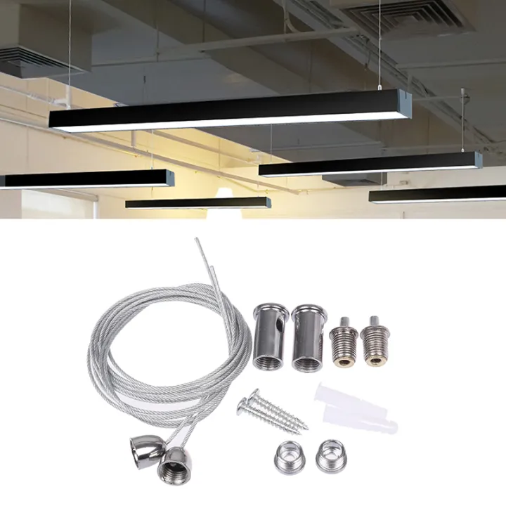 Twin Cable Light Rigging 2 wires/set 1m steel cable For lifting various panel lights used widely ...