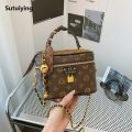 Sutuiying 2024 Vintage Girls Shoulder Bag Handbag Printing Ladies Fashion 2025 Crossbody Small Square Bag Simple Chain Girls Cosmetic Bag. 