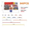 840Pcs Durable 2-125 mm Breadboard Jumper Wire Kits 14 Lengths Assorted Pure Copper Jumper Wire Cables Assortment Solderless Breadboard Wires Arduino or Raspberry Pi. 