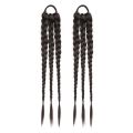 Linman 2Pcs Hair Accessories Synthetic Boxing Braids Ponytail Rubber Band HaiLuxury r Extension Pony Tail Hairpiece Long Natural Twist Braid Wig for Women. 