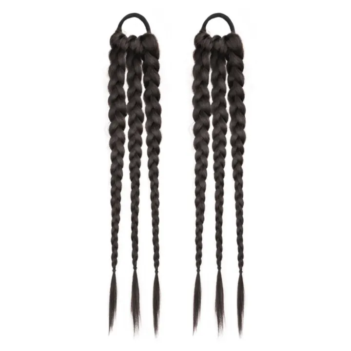 Linman%202Pcs%20Hair%20Accessories%20Synthetic%20Boxing%20Braids%20Ponytail%20Rubber%20Band%20HaiLuxury%20r%20Extension%20Pony%20Tail%20Hairpiece%20Long%20Natural%20Twist%20Braid%20Wig%20for%20Women%20-%20Image%204