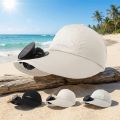 Sun Protection Rechargeable Solar Fan Hat Breathable Solid Color Rechargeable Cooling Baseball Cap Lightweight Cloth Sunshade Hat for 3.7V600mAh Summer. 