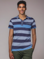 "Men's Dual-Tone Split T-Shirt with Half Sleeves and Chest Pocket - Casual Comfort". 