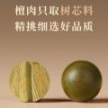 Natural green sandalwood bracelet single circle round beads women's beads with Hetian jade cinnabar transfer beads Chinese style hand jewelry. 