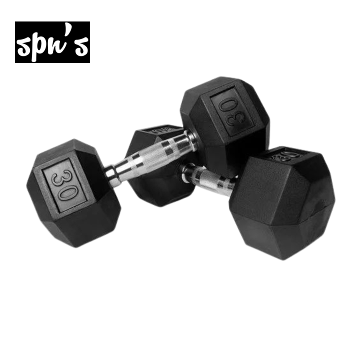 Hex Dumbbell 30 kg Pair  Rubber Hex Dumbbells  Good Quality