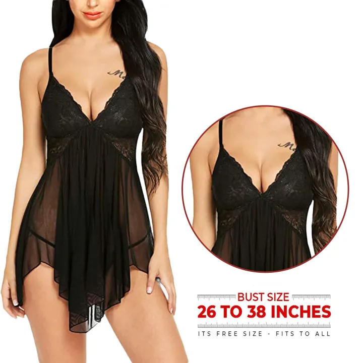 Combo%20Set%20of%20Nightwear%20Babydoll%20Lingerie%20Women's%20Babydoll%20Nightwear%20%20Honeymoon%20Lingerie%20Babydoll%20Lace%20Sleepwear%20Free%20Size%20Black%20and%20White%20Color%20-%20Image%207