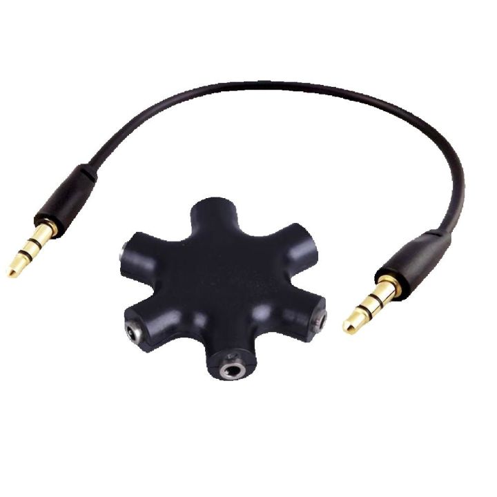 3.5mm Audio Aux Cable Splitter 1 Male To 5 Female Headphone Port 3.5 Jack Share Adapter For Tablet MP3 MP4 Smart Mobile Phone