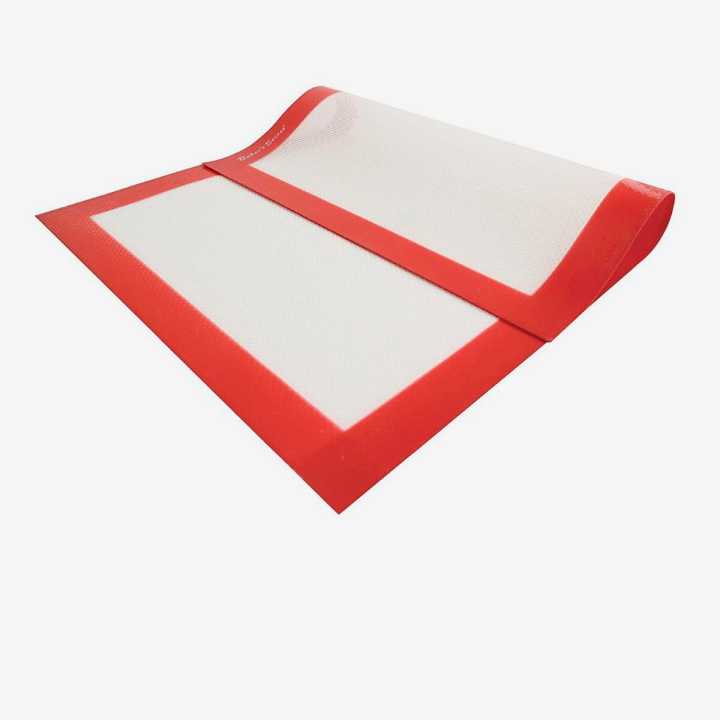 Baker's Secret - Large Non-Stick Silicone Baking Mat 42cm x 28cm Food Safe Pastry Mat, Reusable - Red Frame