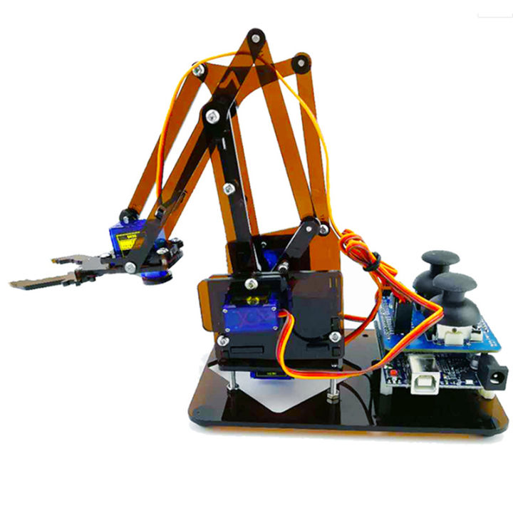 SG90%204%20DOF%20Unassembly%20Acrylic%20Mechanical%20Arm%20Robot%20Manipulator%20Claw%20For%20Arduino%20Maker%20Learning%20DIY%20Kit%20Robot%20-%20Image%203