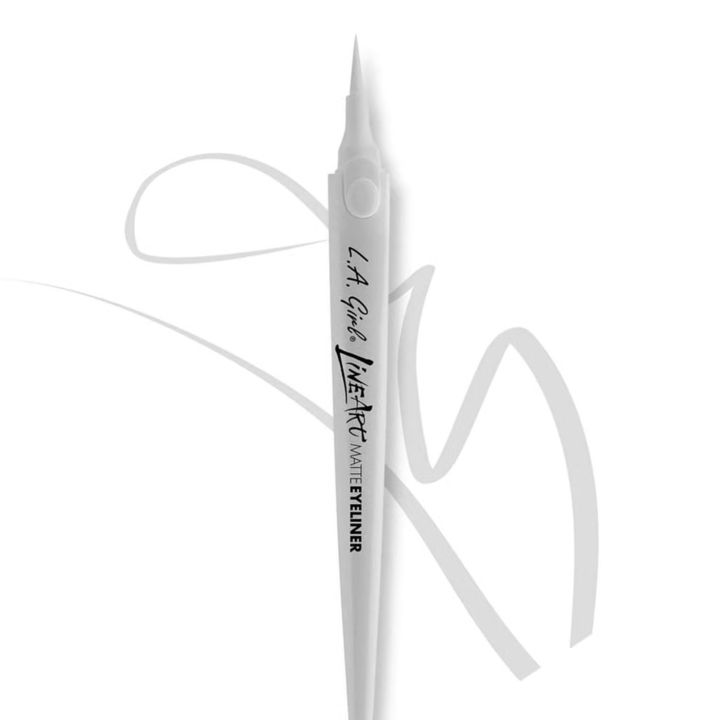 LA Girl Line Art White Eyeliner Pen 1Count - Matte, Waterproof And Smudge Proof