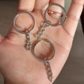 Stainless Steel Keychain Set. 50 Pieces Key Rings Anchor Chain For DIY Crafts. 