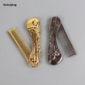 Sutuiying 1pcs portable stainless steel metal beard comb for men's Luxury beard styling tool pocket comb hair salon styling. 