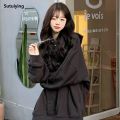 Sutuiying Long Wave Wig Female Black Bangs Curly Synthetic Hair Cosplay New style Party Halloween Wig Naturally Heat-Resistant Daily Wear. 