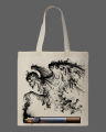 Smoke Demon  Printed Tote Bag– Black & White. 