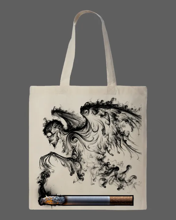 Smoke%20Demon%20%20Printed%20Tote%20Bag%E2%80%93%20Black%20&%20White%20-%20Image%202
