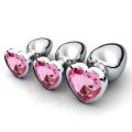 Heart Shaped Stainless Steel Jewelry Butt Plugs. 